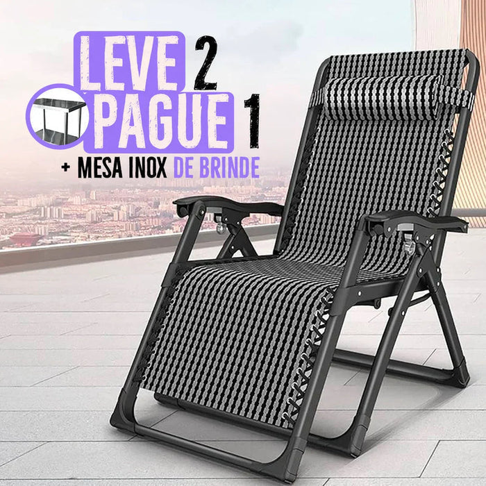 [Leve 2 Pague 1] Cadeira Conforto Máximo de Fibra + BRINDE: 1 Mesa de Inox