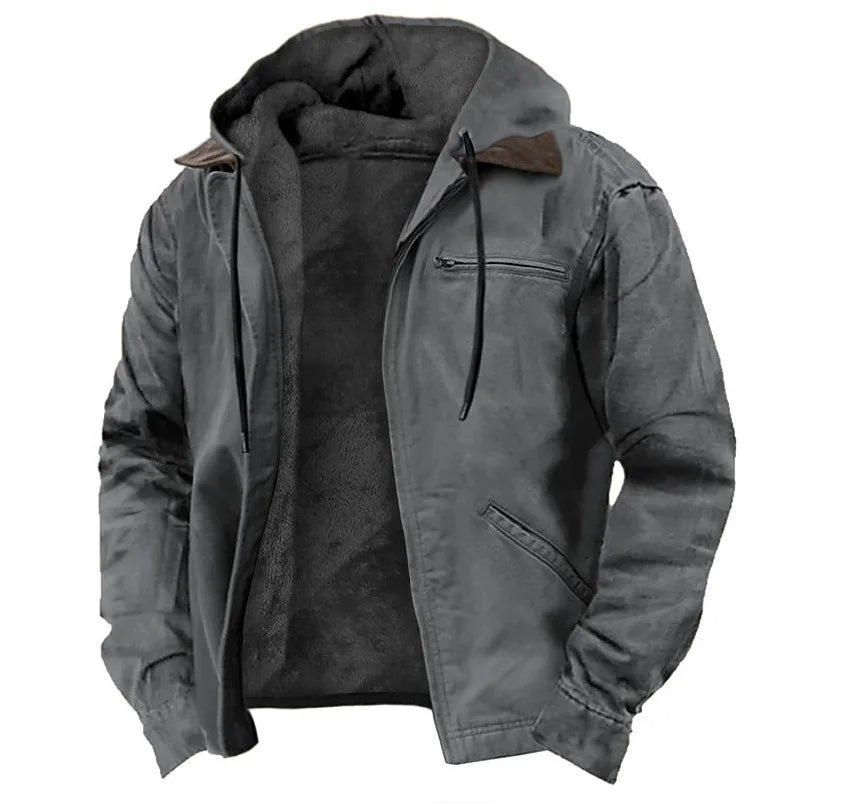 Jaqueta Masculina Para Inverno Fleece com Capuz - (Promoção de Inverno 2025)
