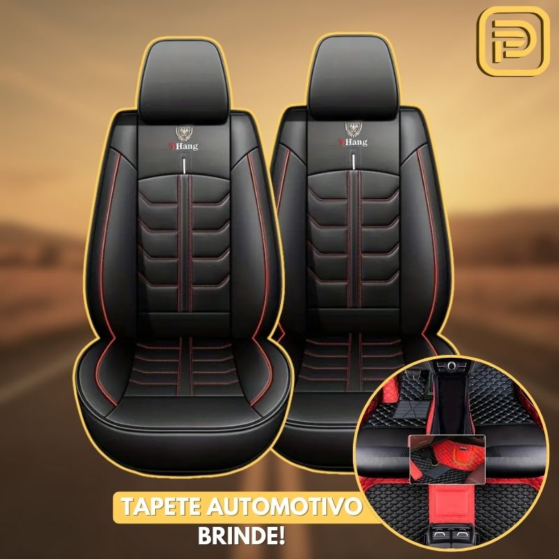 Kit Capa Para Banco de Carro em Couro Legítimo Universal Decision + BRINDES: Tapetes Automotivos