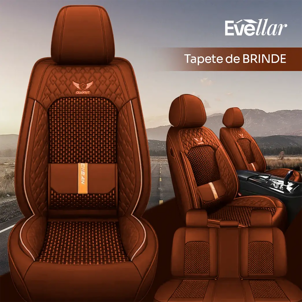 Kit Capa Banco de Carro Completo em Couro Legítimo Italian + BRINDE: Kit Tapete Completo