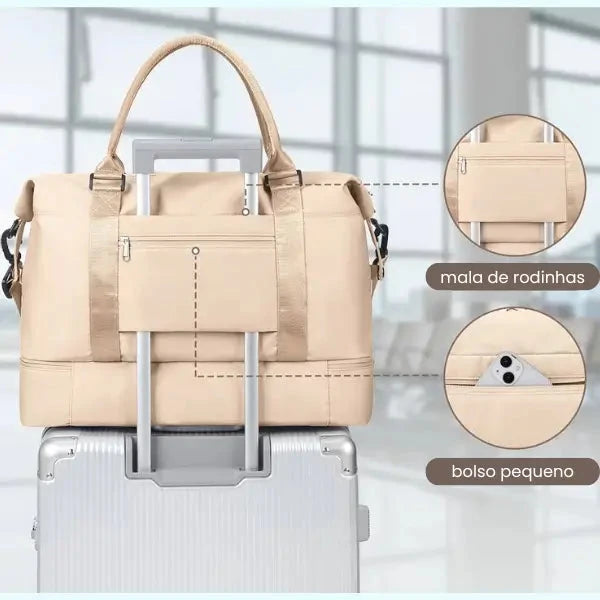 Bolsa Mala Impermeável com Bolsos Multifuncionais Elegância